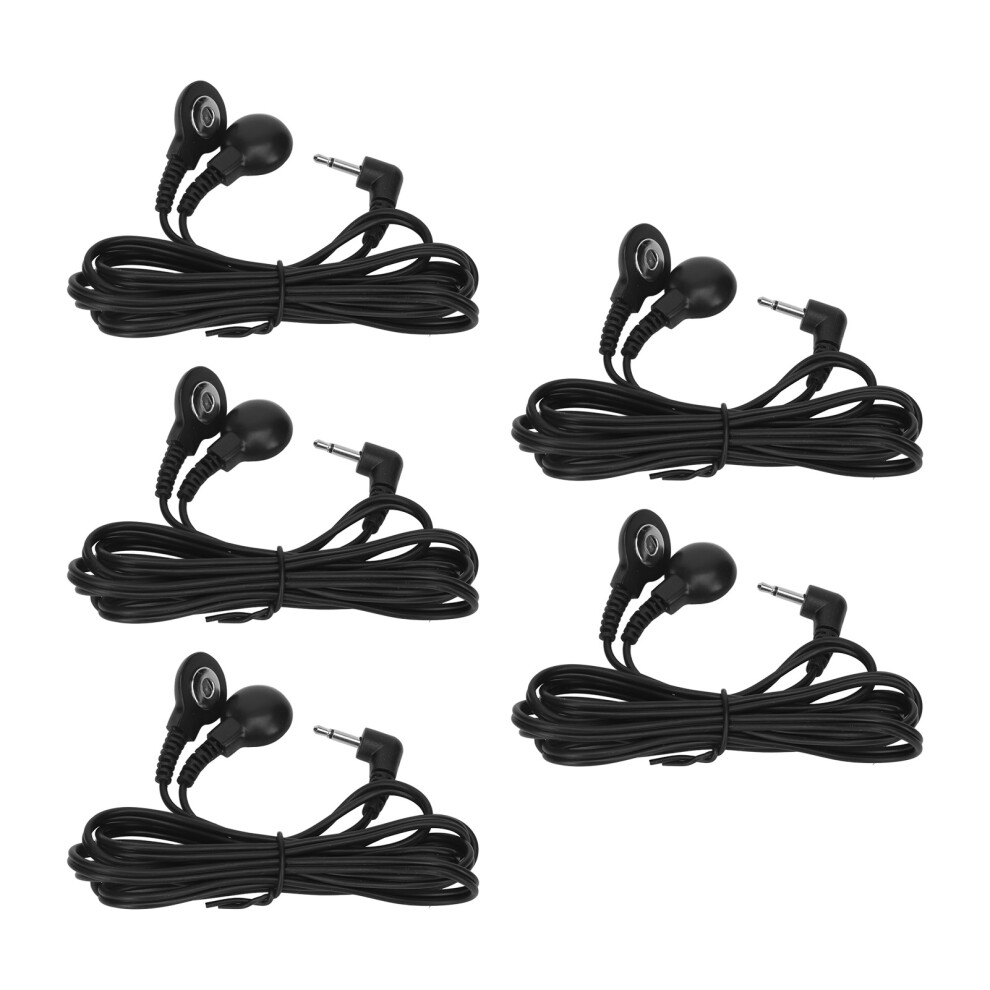 Black 5Pcs Electrode Wire 2.5Mm Elbow 1.2M For Tens Therapy
