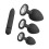 Silikon-Analstopfen-Set 3 Größen mit Vibrator schwarz 3