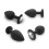 Silikon-Analstopfen-Set 3 Größen mit Vibrator schwarz 5