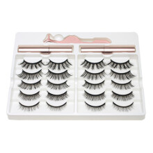 10 Paar Magnetwimpern Set mit Eyeliner Pinzette