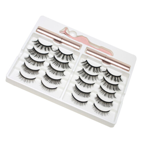 10 Paar Magnetwimpern Set mit Eyeliner Pinzette 2