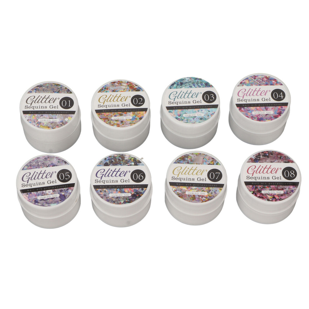 Holographic Reflective Glitter Gel 8 Colors UV LED Nail Polish