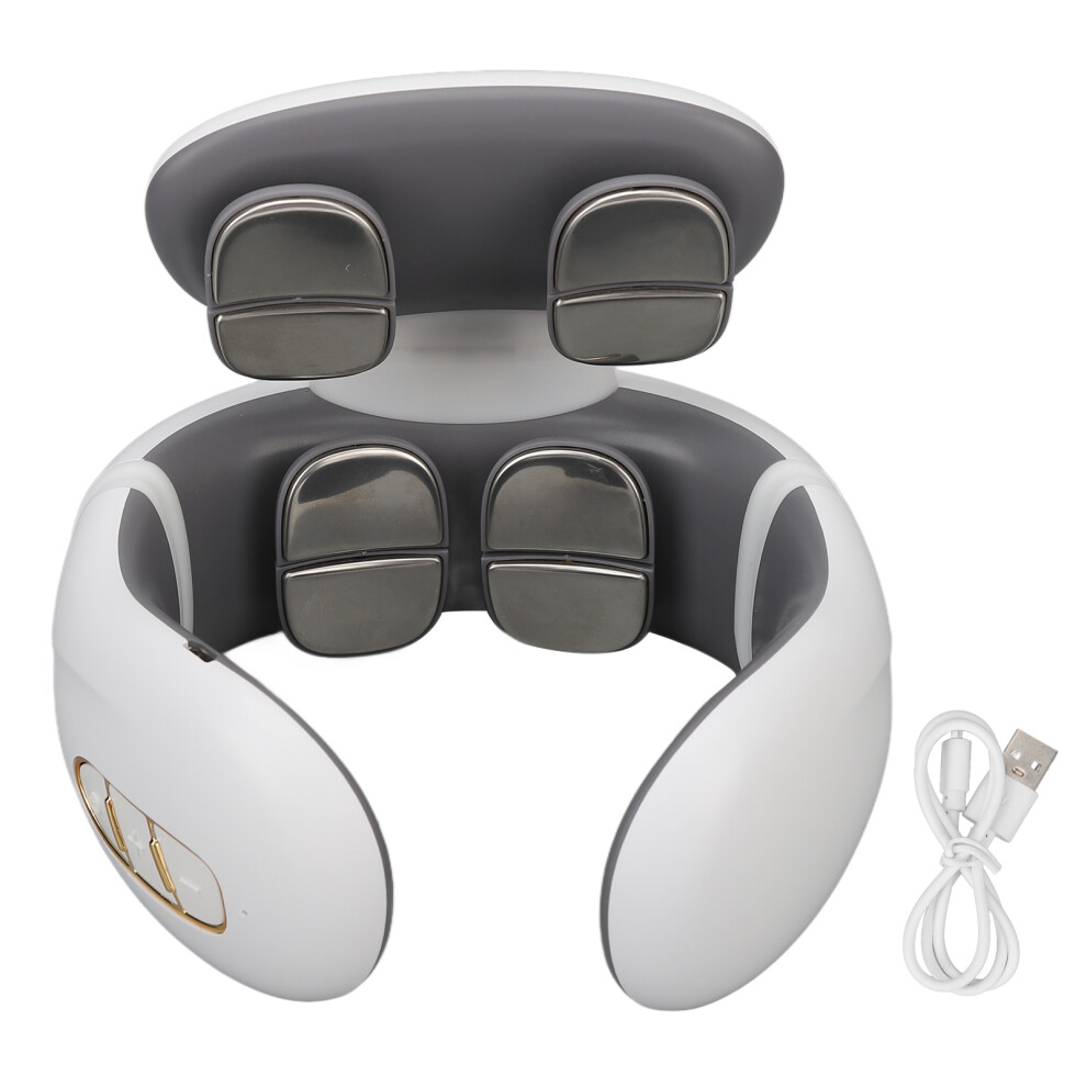USB Neck Massager 6 Modes Kneading Hot Compress TENS