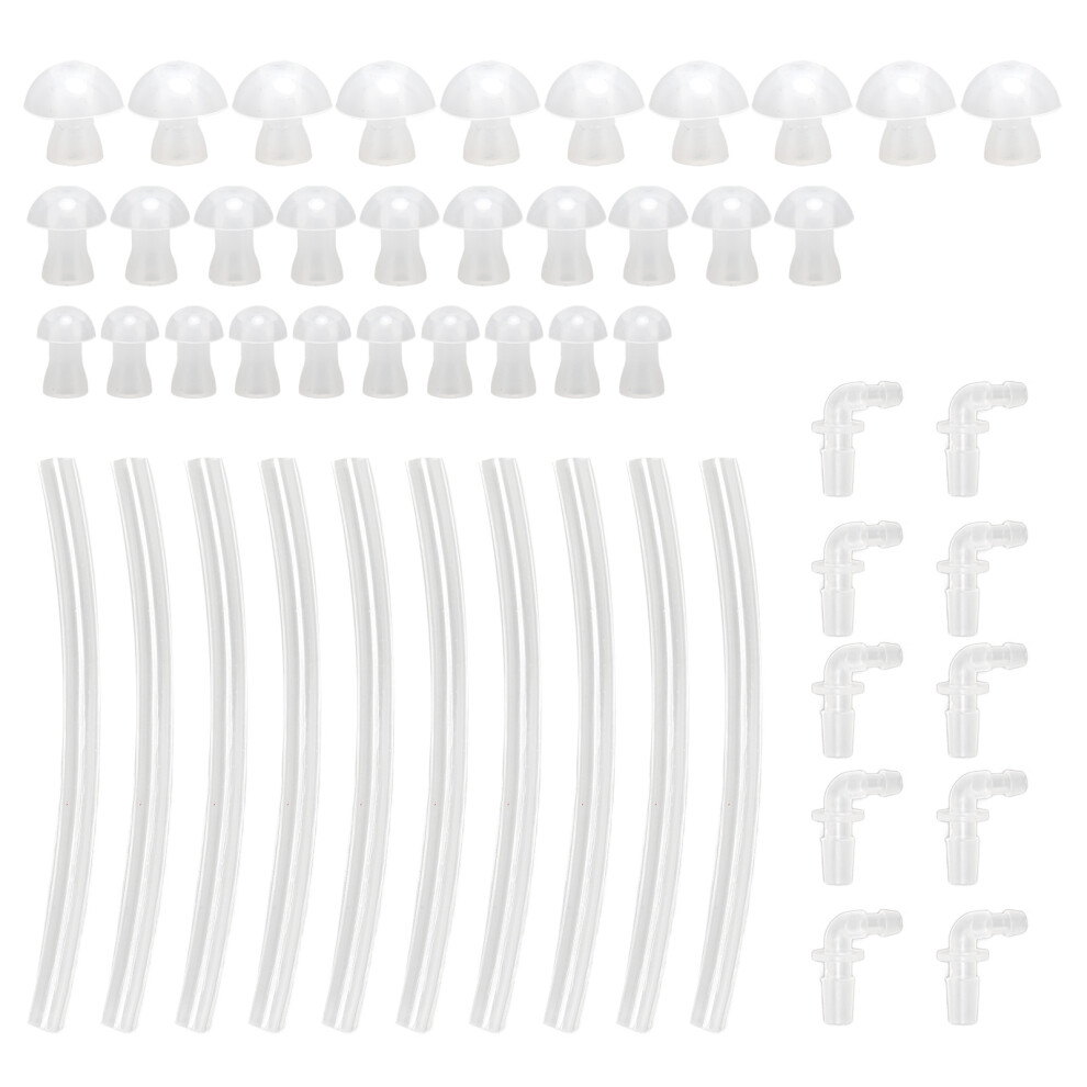Hearing Amplifier Ear Tips Set Silicone Domes with Tube Elbow for BTE