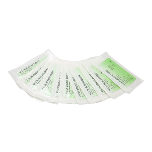 (3/0) 12pcs Nylon Suture Practice Set 2/0 Curved Needle 1