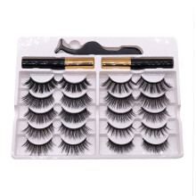 10 Paar magnetische Wimpern, wasserfest, wiederverwendbar mit Werkzeug
