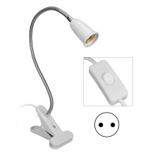 (EU Plug) LED Desk Clip Lamp E27 Adjustable Neck Clamp Holder