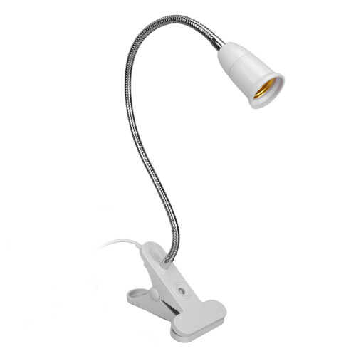 (US Plug) LED Desk Clip Lamp E27 Adjustable Neck Clamp Holder 1