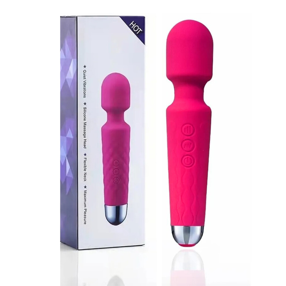 Red (Rose ) Silicone Massager 20 Speed Rechargeable Vibration Rose