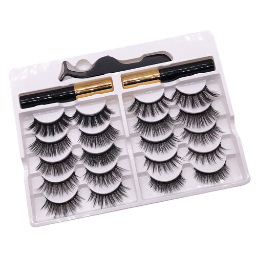 10 Pairs Magnetic False Eyelashes Waterproof Reusable with Liner Tool 1
