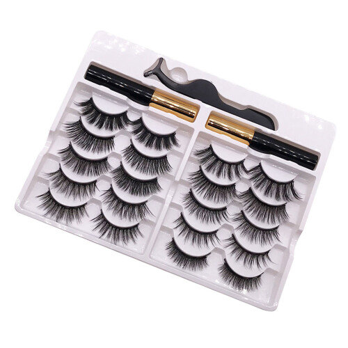 10 Pairs Magnetic False Eyelashes Waterproof Reusable with Liner Tool 2