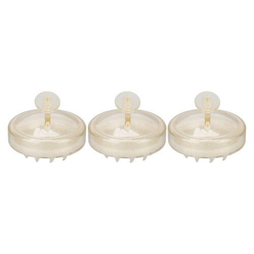 (Glitter Gold) 3pcs Ergonomic Shampoo Brush Gold