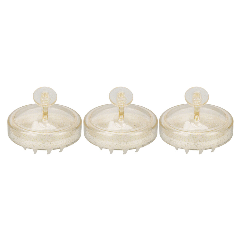 Gold (Glitter ) 3Pcs Shampoo Brush Ergonomic Dandruff Scalp Massager Scrubber