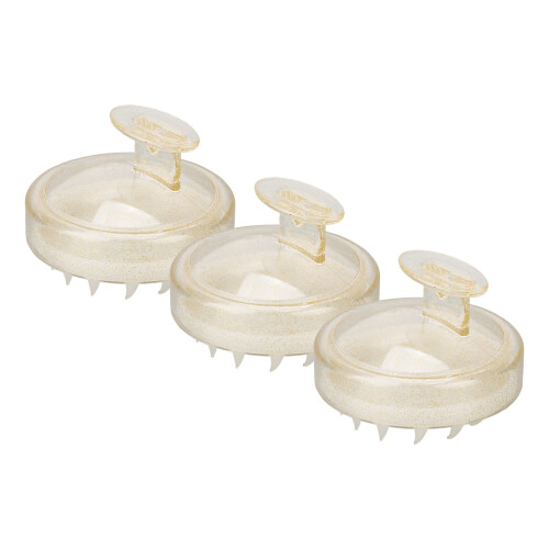 (Glitter Gold) 3pcs Ergonomic Shampoo Brush Gold 2