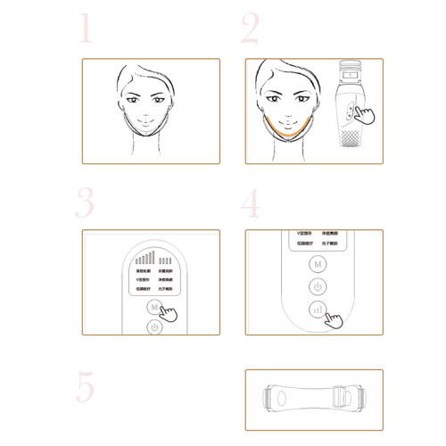 (White) White LED Microcurrent Electric Face Lifting Belt 2