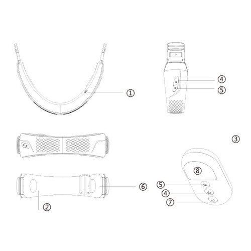 (White) White LED Microcurrent Electric Face Lifting Belt 1