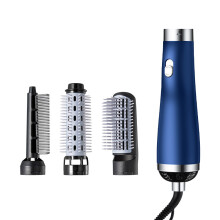 (Blue) 3in1 Heißluftbürste Föhnen Locken Glätten Styler