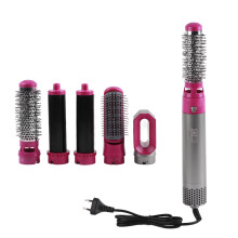 (EU Plug Rose Red) 5-in-1-Elektrohaartrockner-Set mit Bürste EU-Stecker