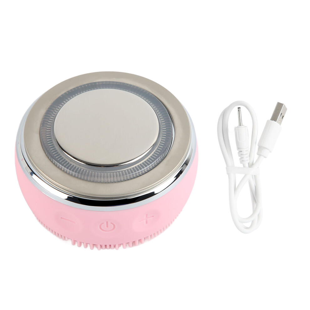(Pink) Facial Cleansing Device Exfoliating Vibrations Red Blue LED