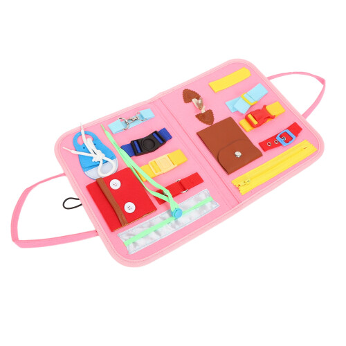 Dementia Fidget Blanket Anxiety Relief Pink 1