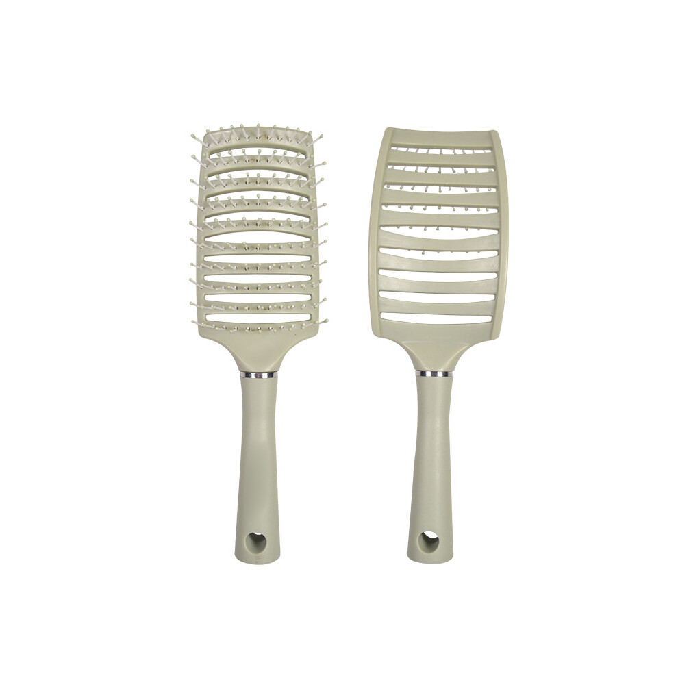 Green/Pink () Curved Vented Hair Brush Detangling Scalp Massage