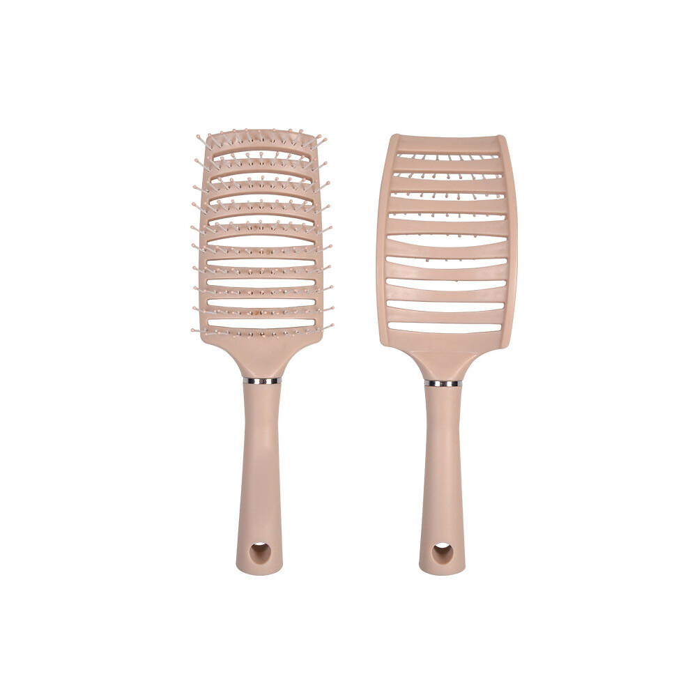 Pink (Pink) Curved Vented Hair Brush Detangling Scalp Massage