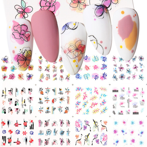 12x Nagel-Aufkleber Maniküre Schablone DIY Folien