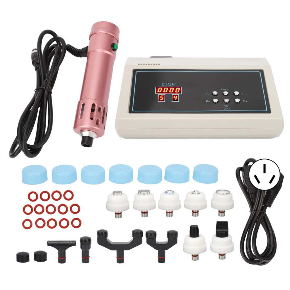 (AU Plug) Shockwave Therapy Machine 11 Heads Radial ED Rose Gold 100-240V US