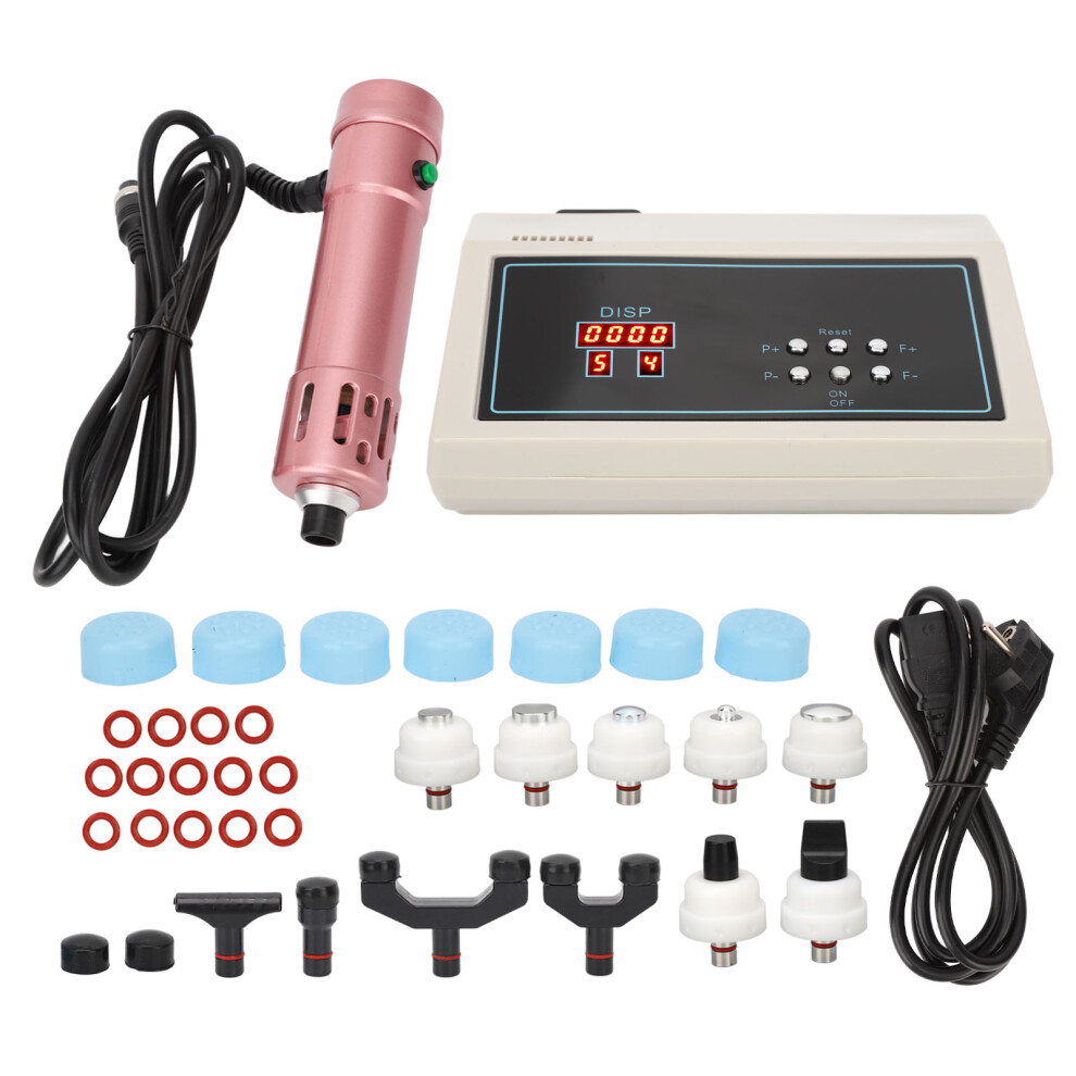 (EU Plug) Shockwave Therapy Machine 11 Heads Radial ED Rose Gold 100-240V US