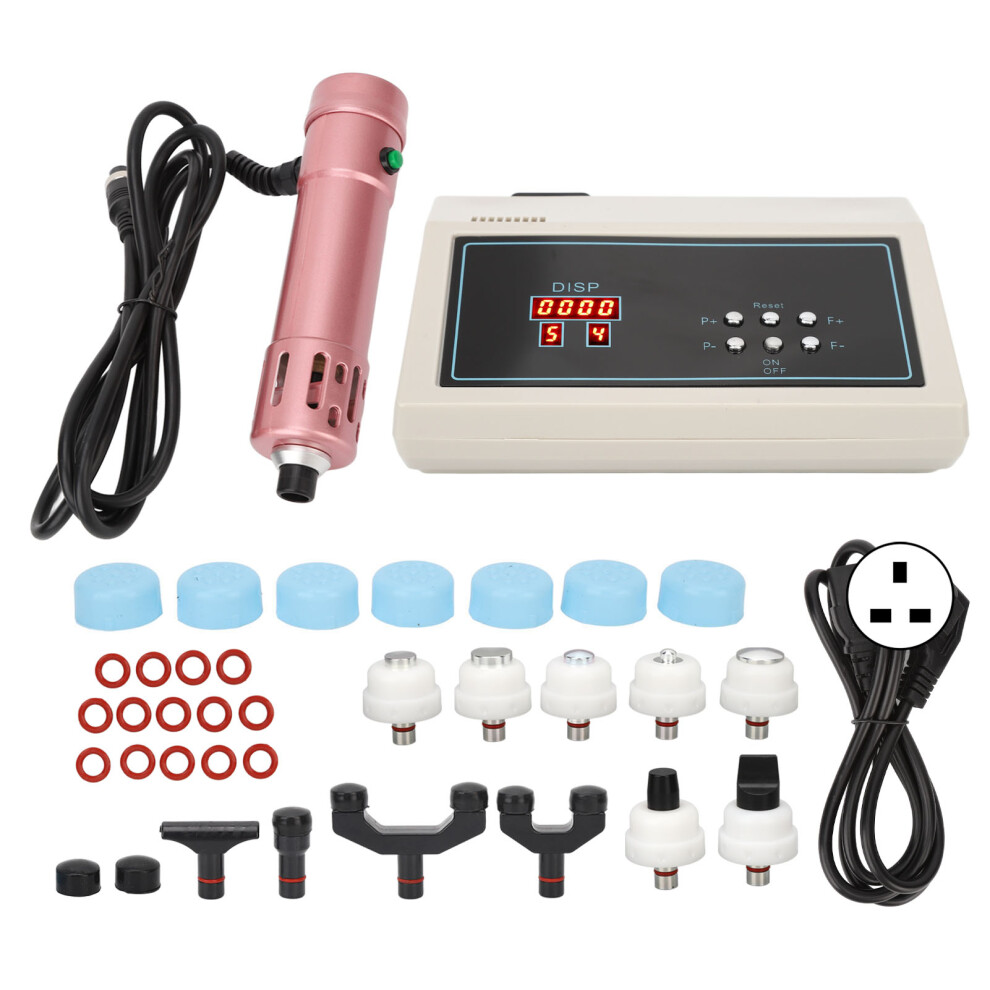 (UK Plug) Shockwave Therapy Machine 11 Heads Radial ED Rose Gold 100-240V US