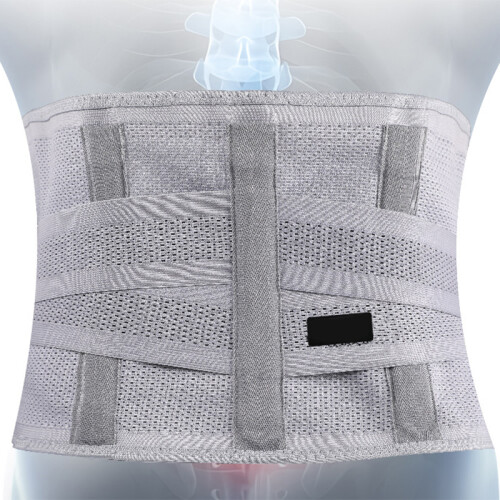 (XL Grey) Adjustable Breathable Compression Back Belt L 1