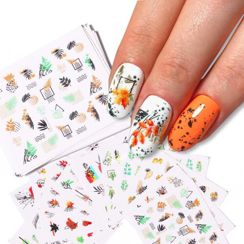 12x Nagel-Aufkleber Maniküre Schablone DIY Folien 1