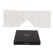 (White) Jadestone Augenklappe gegen Müdigkeit & Ödeme Gold