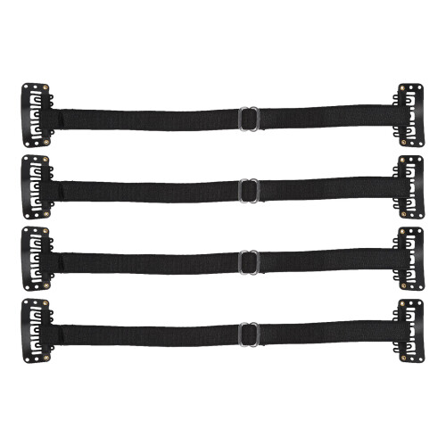 (Black) 4PCS Adjustable Face Lifting Band Hairclip
