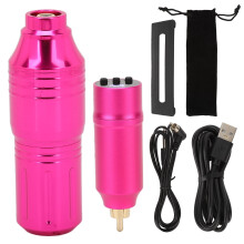 (Rose Red Tattoo Pen Power Supply) 1300mAh Cordless Tattoo Kit LCD Blue Low Noise