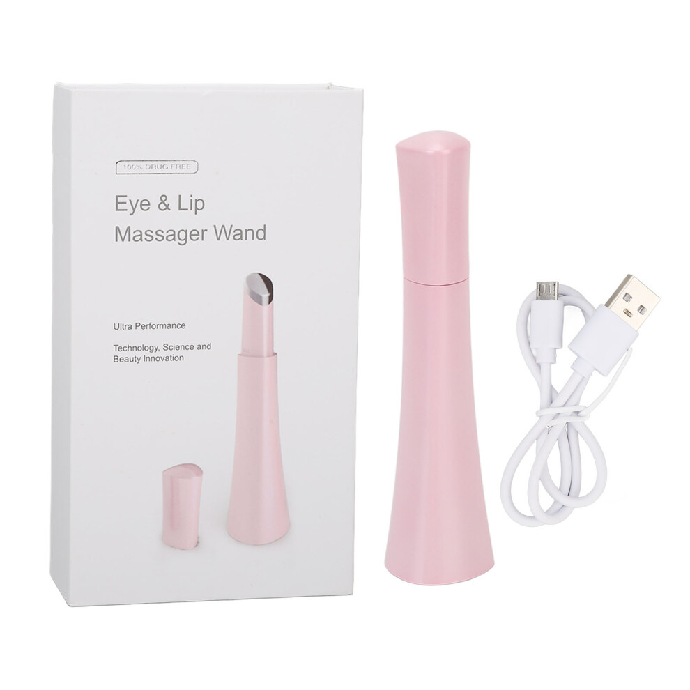 Pink Eye Wand Heat Compress Wrinkle Remover Vibration Massager