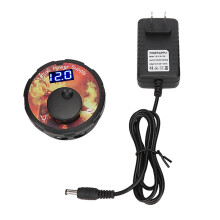 (US Plug) LED-Tätowierungsnetzteil 3-12V einstellbar, 2 Pedalmodi, Orange