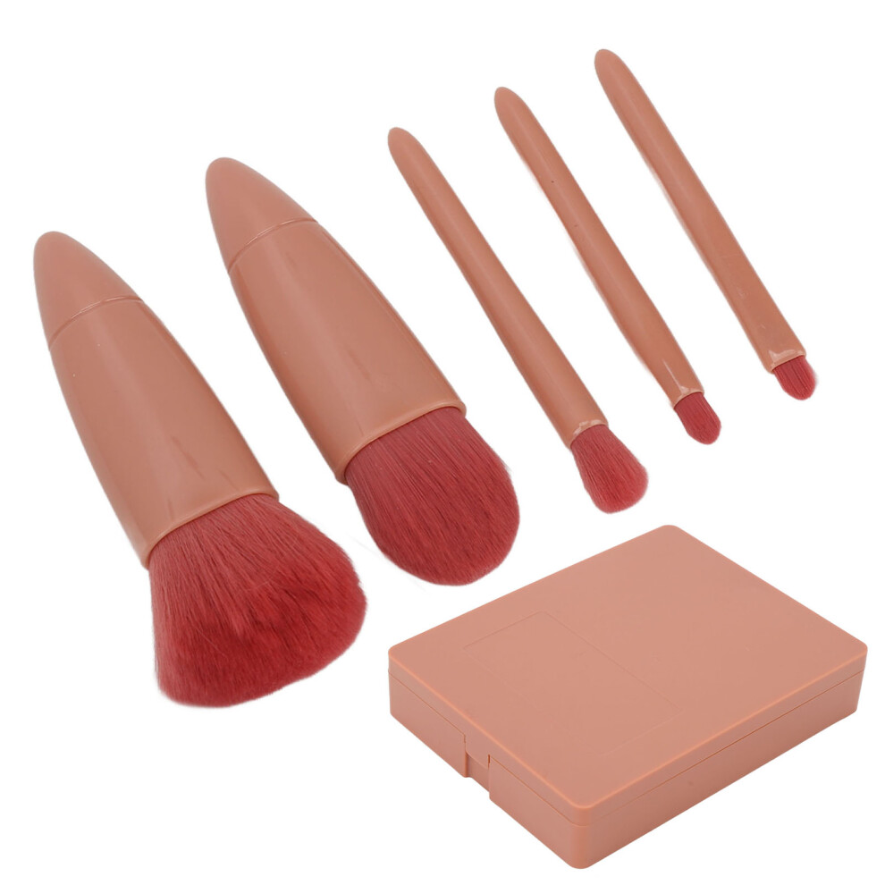 5pcs Makeup Brush Set Eyeshadow Powder Portable Mirror Kit