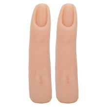 (Skin Color) 2pcs Bendable Silicone Nail Training Finger