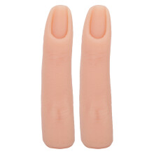 (Light Color) 2pcs Bendable Silicone Nail Training Finger