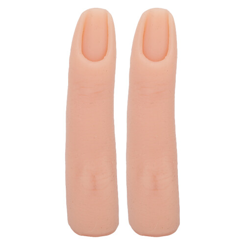 (Light Color) 2pcs Bendable Silicone Nail Training Finger