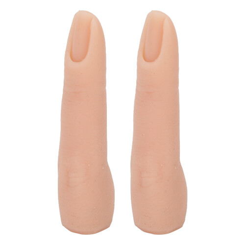 (Skin Color) 2pcs Bendable Silicone Nail Training Finger 1