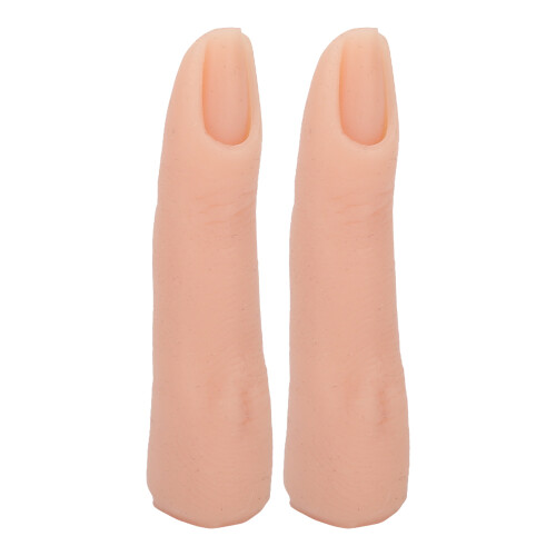 (Light Color) 2pcs Bendable Silicone Nail Training Finger 2