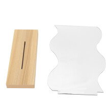 Acrylic Desktop Makeup Mirror Irregular Aesthetic with Wooden Base