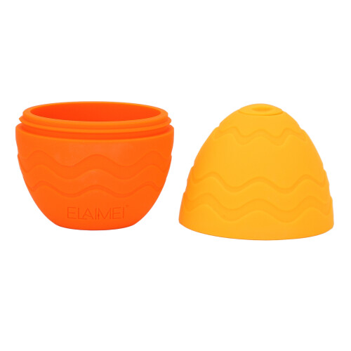 (Orange) Egg Shaped Silicone Ice Roller Eye Relief Orange