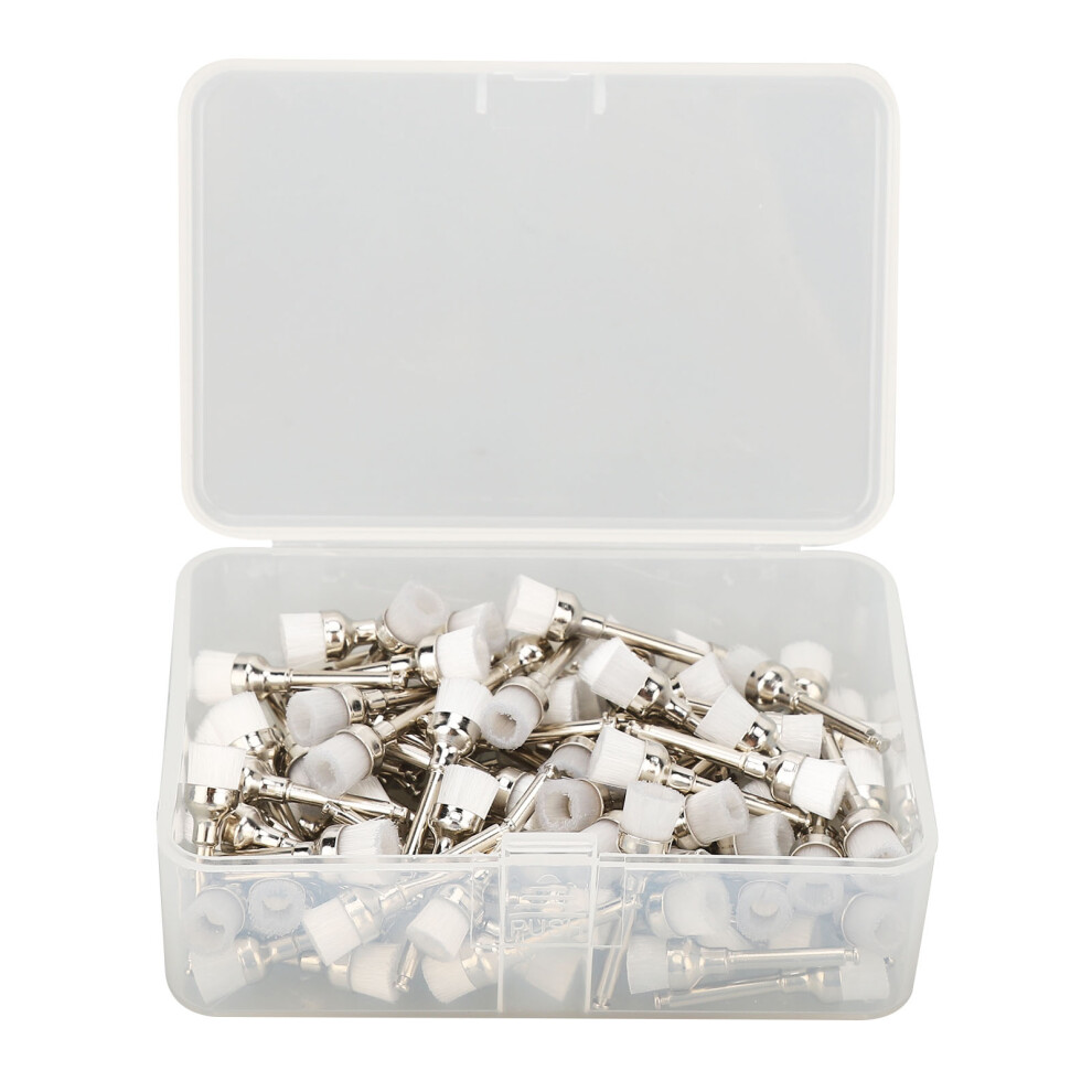 (Transparent) 100pcs Disposable Dental Polishing Brush Transparent