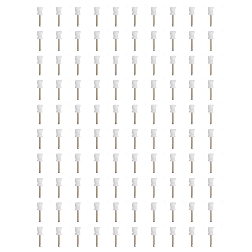 White (White) 100Pcs Dental Polishing Cup Silicone Rubber Teeth Brush