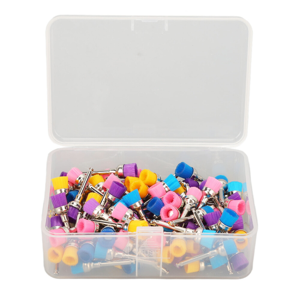 (Mixed Color) 100pcs Disposable Dental Polishing Brush Transparent
