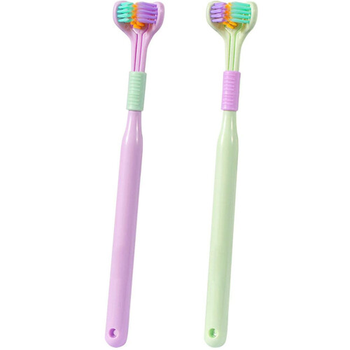2er Pack 3-seitige V-Zahnweiche Soft Borsten Rutschfest