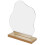Acrylic Desktop Makeup Mirror Irregular Portable with Wooden Base 3